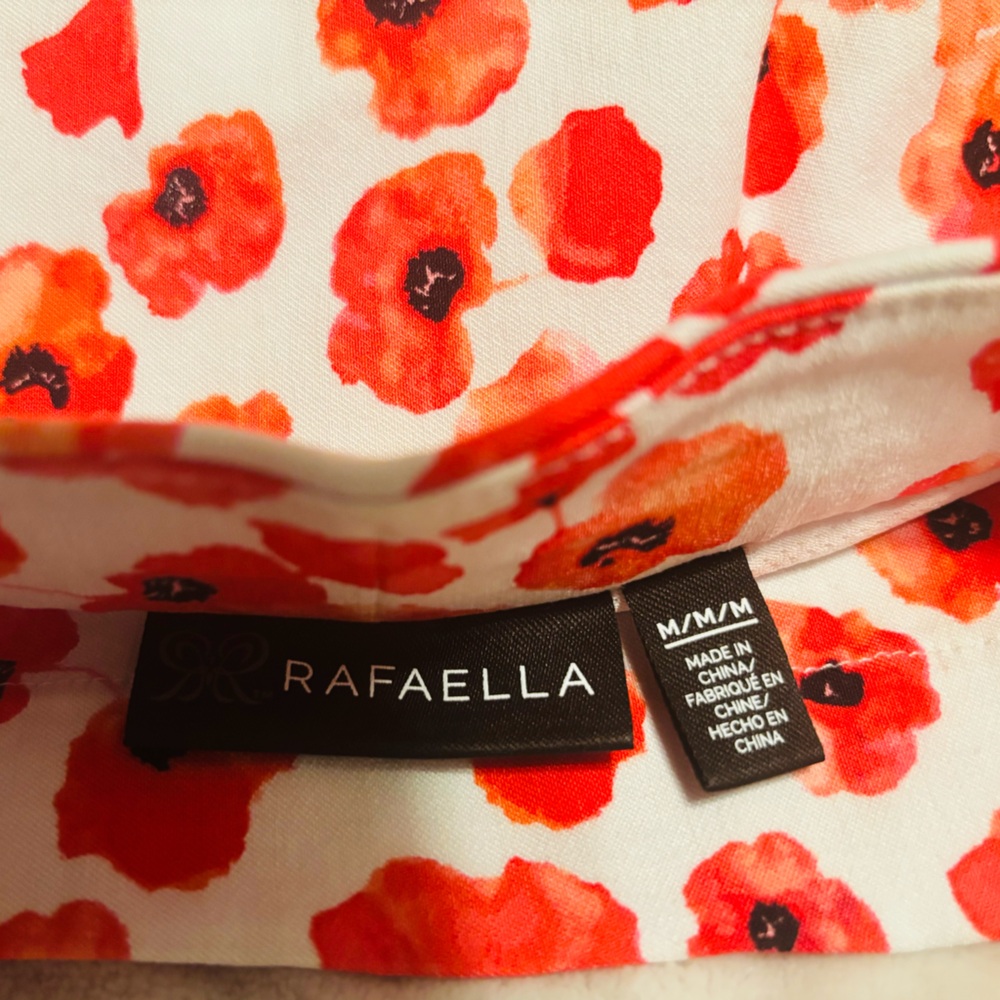Rafaella Red and White Floral Fabric - Picture 2 of 4